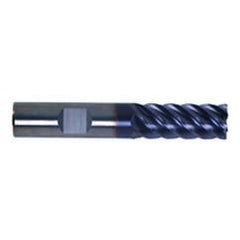 1/4" Dia. - 3/4" LOC - 2-1/2" OAL - .030 Radius 6 FL Carbide S/E HP End Mill-TiAlN-x - Apex Tool & Supply