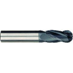 3/16 x 3/16 x 5/8 x 2 OAL 4 Flute Ball Nose Carbide End Mill - Round Shank-AlCrN Coated - Apex Tool & Supply