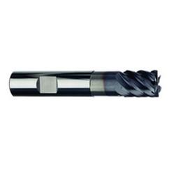 3/8" Dia. - 1/2" LOC - 2-1/2" OAL - .030 Radius 6 FL Carbide S/E HP End Mill-TiAlN-x - Apex Tool & Supply