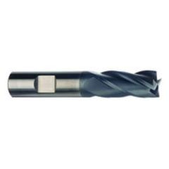3/16 Dia. x 2 Overall Length 4-Flute .030 C/R Solid Carbide SE End Mill-Round Shank-Center Cut-AlTiN - Apex Tool & Supply