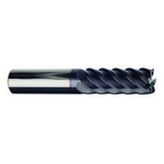 1/4" Dia. - 3/4" LOC - 2-1/2" OAL - .030 Radius 6 FL Carbide S/E HP End Mill-TiAlN-x - Apex Tool & Supply