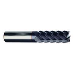 3/16" Dia. - 9/16 LOC - 2" OAL - .015 Radius 6 FL Carbide S/E HP End Mill-TiAlN-x - Apex Tool & Supply