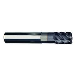 1/4" Dia. - 3/8" LOC - 2-1/2" OAL - .020 Radius 6 FL Carbide S/E HP End Mill-TiAlN-x - Apex Tool & Supply