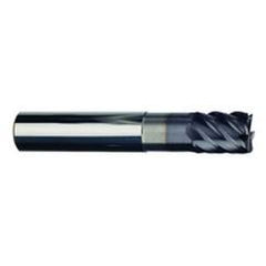 1/4" Dia. - 3/8" LOC - 2-1/2" OAL - .020 Radius 6 FL Carbide S/E HP End Mill-TiAlN-x - Apex Tool & Supply