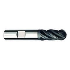 3/8" Dia. - 2-1/2" OAL - AlTiNX CBD-Ball End HP End Mill-4 FL - Apex Tool & Supply