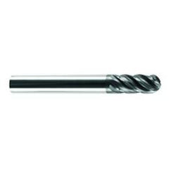 1/2" Dia. - 1" LOC - 3 OAL Ball Nose 5 FL Carbide S/E HP End Mill-AlCrNX - Apex Tool & Supply
