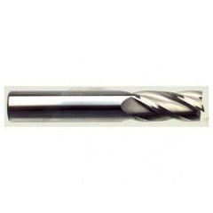 25mm Dia. x 100mm Overall Length 4-Flute Square End Solid Carbide SE End Mill-Round Shank-Center Cut-TiN - Apex Tool & Supply
