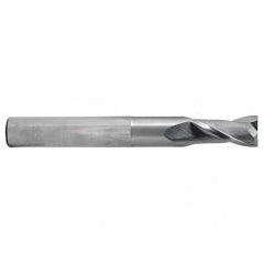 1/2 Dia. x 4 Overall Length 2-Flute Square End Solid Carbide SE End Mill-Round Shank-Center Cut-TiN - Apex Tool & Supply