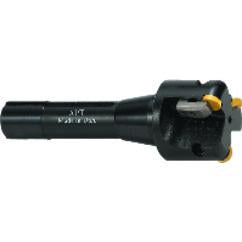 1-1/2'' Cutting Dia. x R8 SH - Holds 3 Insert(s) - Round Insert Indexable End Mill - Apex Tool & Supply