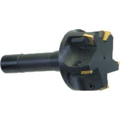 2'' Cutting Dia. x R8 SH - Holds 3 Insert(s) - Positive Rake Indexable End Mill - Apex Tool & Supply