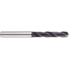 Q Dia. x 10 mm Shank × 47 mm Flute Length × 89 mm OAL, 3xD, 140°, TiAlN, 2 Flute, External Coolant, Straight Solid Carbide Drill