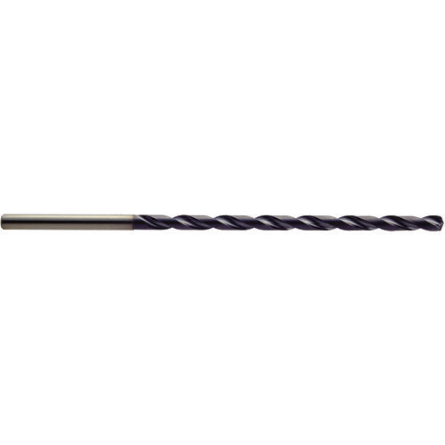 9 mm Dia. × 10 mm Shank × 118 mm Flute Length × 162 mm OAL, 10xD, 140°, TiAlN, 2 Flute, Coolant Thru, Solid Carbide Drill