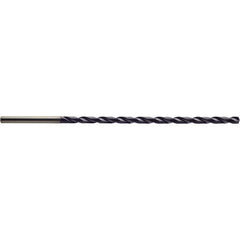 12.6 mm Dia. × 13 mm Shank × 234 mm Flute Length × 300 mm OAL, 15xD, 140°, TiAlN, 2 Flute, Coolant Thru, Solid Carbide Drill