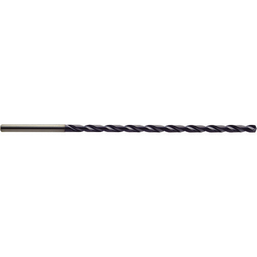 8.6 mm Dia. × 9 mm Shank × 162 mm Flute Length × 220 mm OAL, 15xD, 140°, TiAlN, 2 Flute, Coolant Thru, Solid Carbide Drill - Exact Industrial Supply