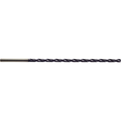 3.3 mm Dia. × 4 mm Shank × 81 mm Flute Length × 132 mm OAL, 20xD, 140°, TiAlN, 2 Flute, Coolant Thru, Solid Carbide Drill