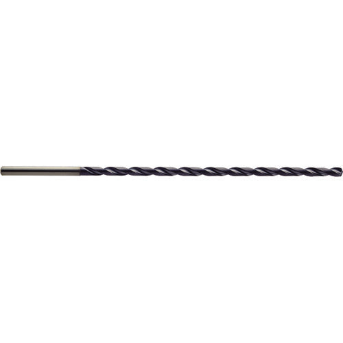 7.3 mm Dia. × 8 mm Shank × 173 mm Flute Length × 230 mm OAL, 20xD, 140°, TiAlN, 2 Flute, Coolant Thru, Solid Carbide Drill - Exact Industrial Supply