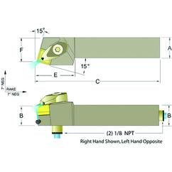 ADSRNL16-4D 1 x 1" LH Toolholder - Apex Tool & Supply