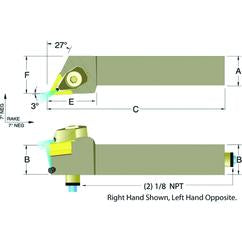 ADTJNR16-3D 1 x 1" RH Toolholder - Apex Tool & Supply