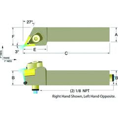 ADTJNR16-3D 1 x 1" RH Toolholder - Apex Tool & Supply