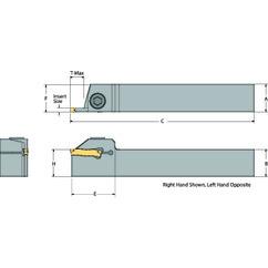 DETGFR12-030C-S09 Right Hand Non-Coolant Toolholder for Turning, Grooving and Partoff - Apex Tool & Supply