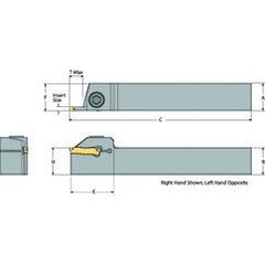 DETGFR12-030C-S09 Right Hand Non-Coolant Toolholder for Turning, Grooving and Partoff - Apex Tool & Supply