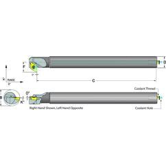 .375 Shank Coolant Thru Boring Bar- -5° (Back Boring) Lead Angle for DC_T 21.51 Style Inserts - Apex Tool & Supply