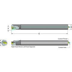 .625 Shank Coolant Thru Boring Bar- for 16IR A60 Style Inserts - Apex Tool & Supply