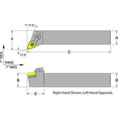 MDQNR16-4D - RH 1 x 1" Turning Tool Holder - Apex Tool & Supply