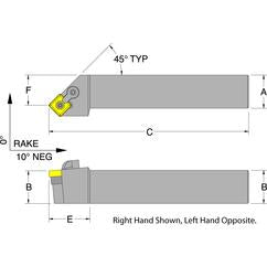 MSSNR20-6D - RH 1-1/4 x 1-1/4 Turning Tool Holder - Apex Tool & Supply