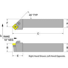 MSSNR16-4D - RH 1 x 1 Turning Tool Holder - Apex Tool & Supply