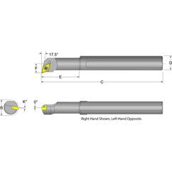 S10R-SDQCL-2 Left Hand 5/8 Shank Indexable Boring Bar - Apex Tool & Supply