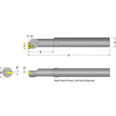 S12S-STFPR-3 Right Hand 3/4 Shank Indexable Boring Bar - Apex Tool & Supply