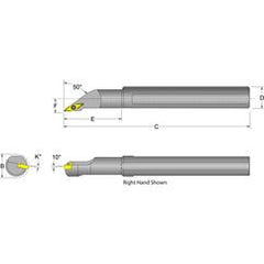 S10S-SVMCR-2 Right Hand 5/8 Shank Indexable Boring Bar - Apex Tool & Supply