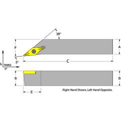 SVJCR16-3D  1 x 1" RH Toolholder - Apex Tool & Supply