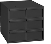 11-5/8" Deep - Steel - 6 Drawers (vertical) - for small part storage - Gray - Apex Tool & Supply