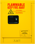 4 Gallon - All Welded - FM Approved - Flammable Safety Cabinet - Manual Doors - 1 Shelf - Safety Yellow - Apex Tool & Supply