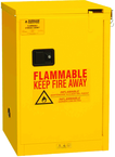 4 Gallon - All Welded - FM Approved - Flammable Safety Cabinet - Self-closing Doors - 1 Shelf - Safety Yellow - Apex Tool & Supply