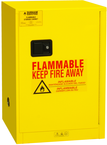 12 Gallon - All Welded - FM Approved - Flammable Safety Cabinet - Manual Doors - 1 Shelf - Safety Yellow - Apex Tool & Supply