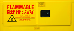 12 Gallon - All Welded - FM Approved - Flammable Safety Cabinet with Legs - Manual Doors - 1 Shelf - Safety Yellow - Apex Tool & Supply