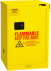 12 Gallon - All Welded - FM Approved - Flammable Safety Cabinet - Self-closing Doors - 1 Shelf - Safety Yellow - Apex Tool & Supply