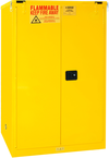 90 Gallon - All Welded - FM Approved - Flammable Safety Cabinet - Self-closing Doors - 2 Shelves - Safety Yellow - Apex Tool & Supply