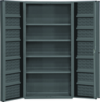 36"W - 14 Gauge - Lockable Shelf Cabinet - 4 Adjustable Shelves - 12 Door Shelves - Deep Door Style - Gray - Apex Tool & Supply