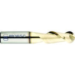 3/8" Dia. - 1" LOC - 2-1/2" OAL - .007 - .010 Radius 3 FL Carbide S/E HP End Mill-Bright - Apex Tool & Supply
