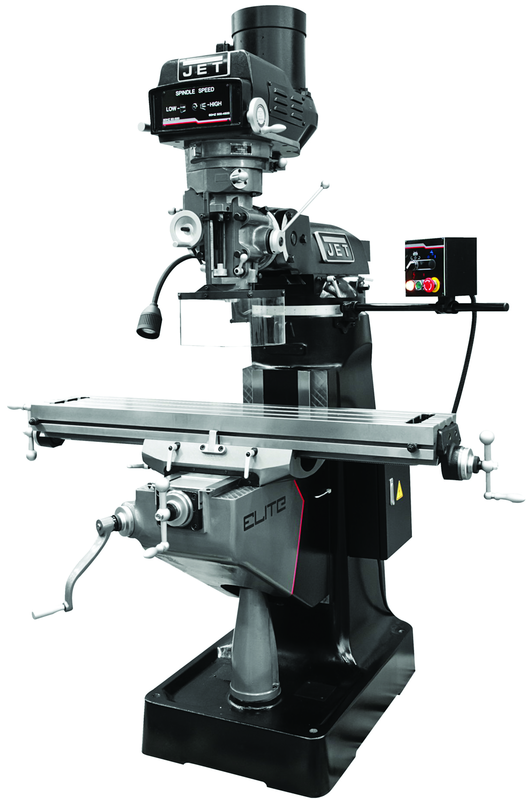 9 x 49" Table Variable Speed Mill With 3-Axis ACU-RITE 200S (Quill) DRO and X - Y - Z-Axis JET Powerfeeds - Apex Tool & Supply