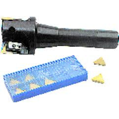 1-1/2'' Cutting Dia. x R8 SH - Holds 3 Insert(s) - Indexable End Mill - Apex Tool & Supply