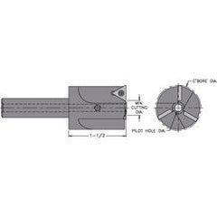 INCB-1.500-312S - 1-1/2" - Cutter Dia - Indexable Counterbore - Apex Tool & Supply