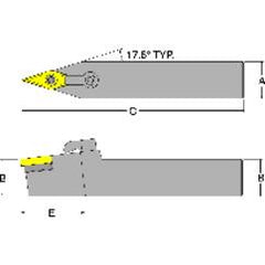 MVVNN16-4D - 1 x 1" SH Neutral - Turning Toolholder - Apex Tool & Supply