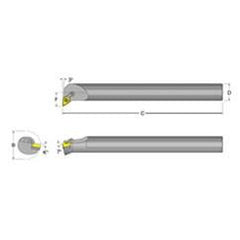 S28U-MDUNL-4 Left Hand 1-3/4 Shank Indexable Boring Bar - Apex Tool & Supply