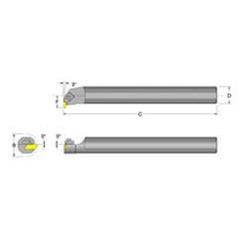 S24U-NER-3 1-1/2" SH; 14" OAL; RH- DorNotch Indexable Threading Boring Bar - Apex Tool & Supply