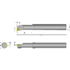 S12S-SDUCL-3 Left Hand 3/4 Shank Indexable Boring Bar - Apex Tool & Supply